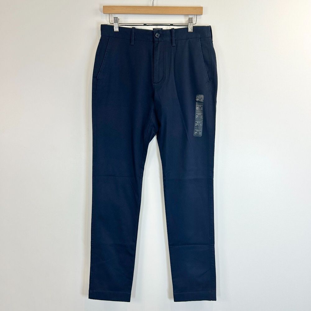 J.Crew Chino Pants Mens 39x32 Navy Blue Athletic Slim Straight Preppy Formal NWT - Picture 2 of 13